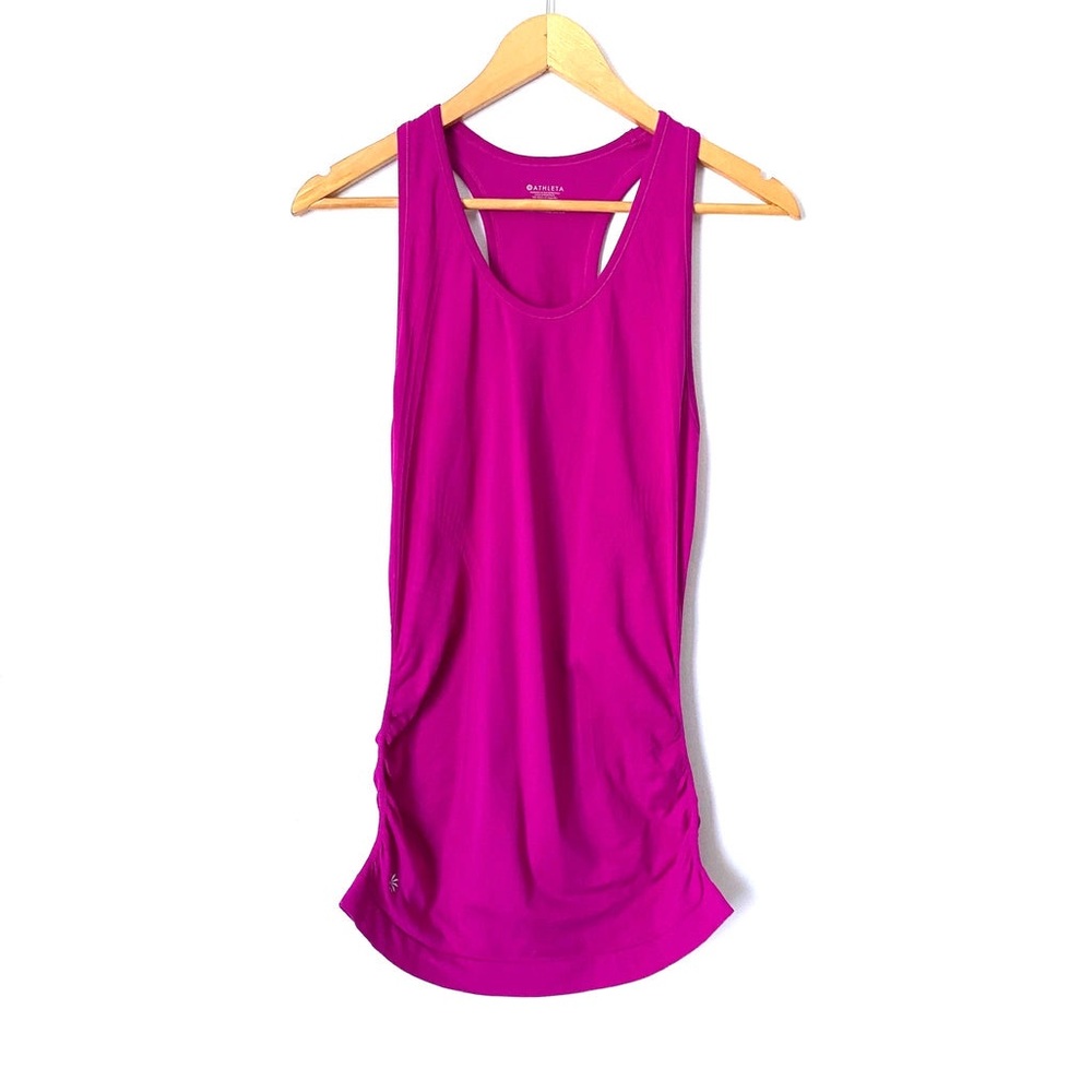 ATHLETA RACERBACK TANK WITH RUCHED SIDES size small